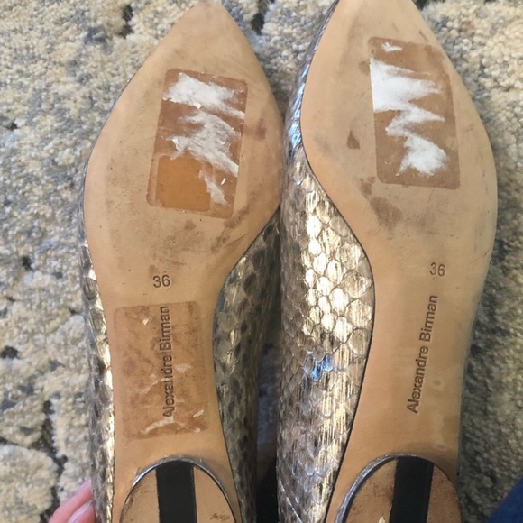 Alexandre Birman Rain Sand Metallic Python Flats - Picture 5 of 7